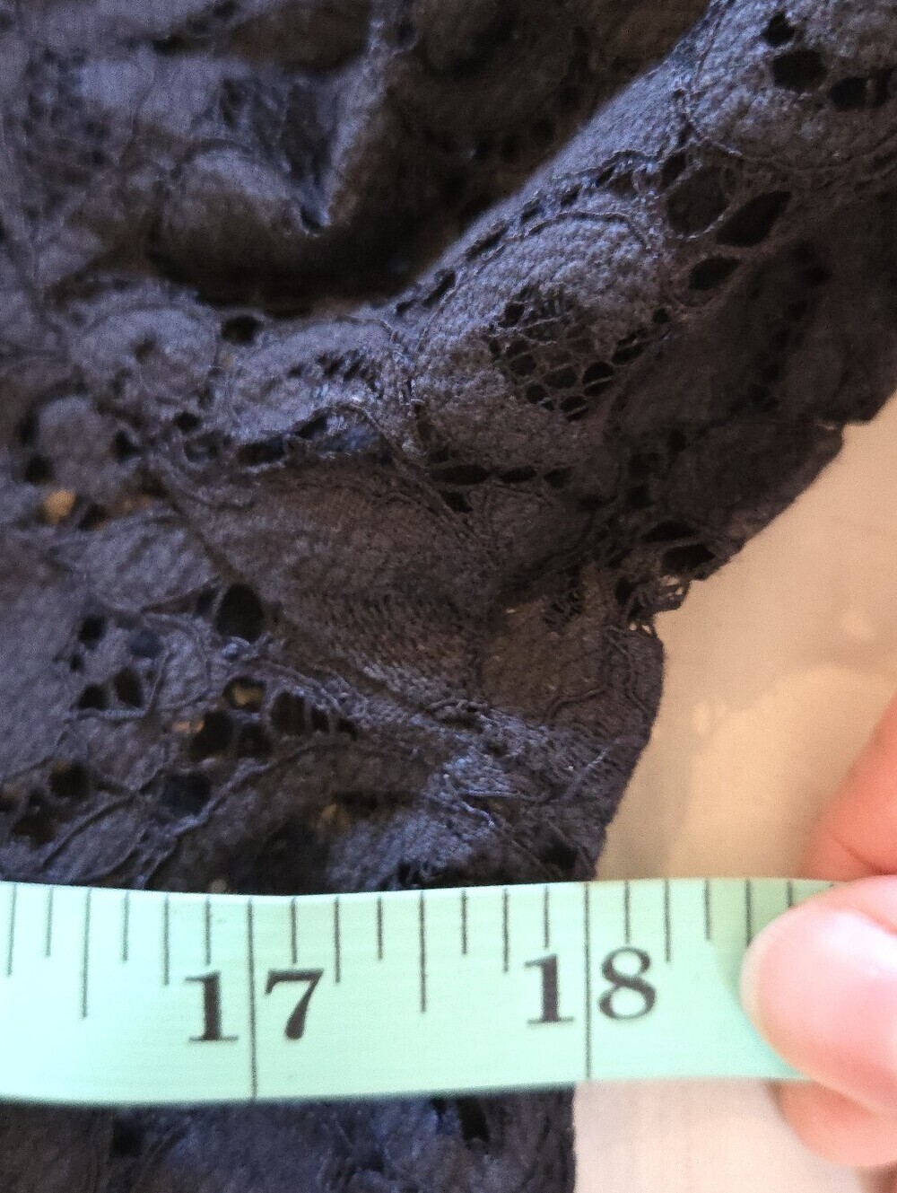 Theory | "Jaidyn" Sheer Floral Lace Crew Neck Top in navy blue and black, Size S - Picture 5 of 7